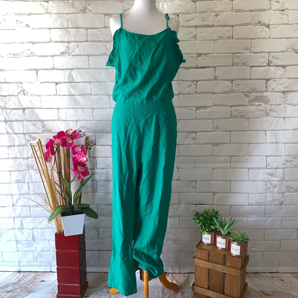 ✅ Forcynthia jumpsuit Green Womens Size XL NWT